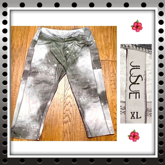 Jusue cropped capri leggings - black gray white - size xl - Picture 9 of 9